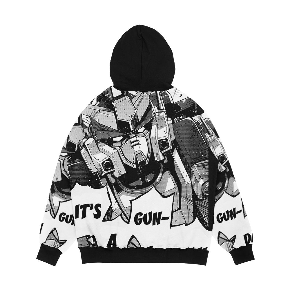 Gundam Wing Manga Heavyarms Men's All-Over-Print Hoodie - Image 2