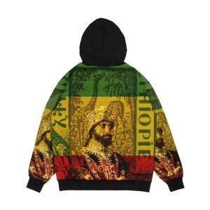 Alternative view of Haile Selassie Emperor Of Ethiopia Men's All-Over-Print Hoodie