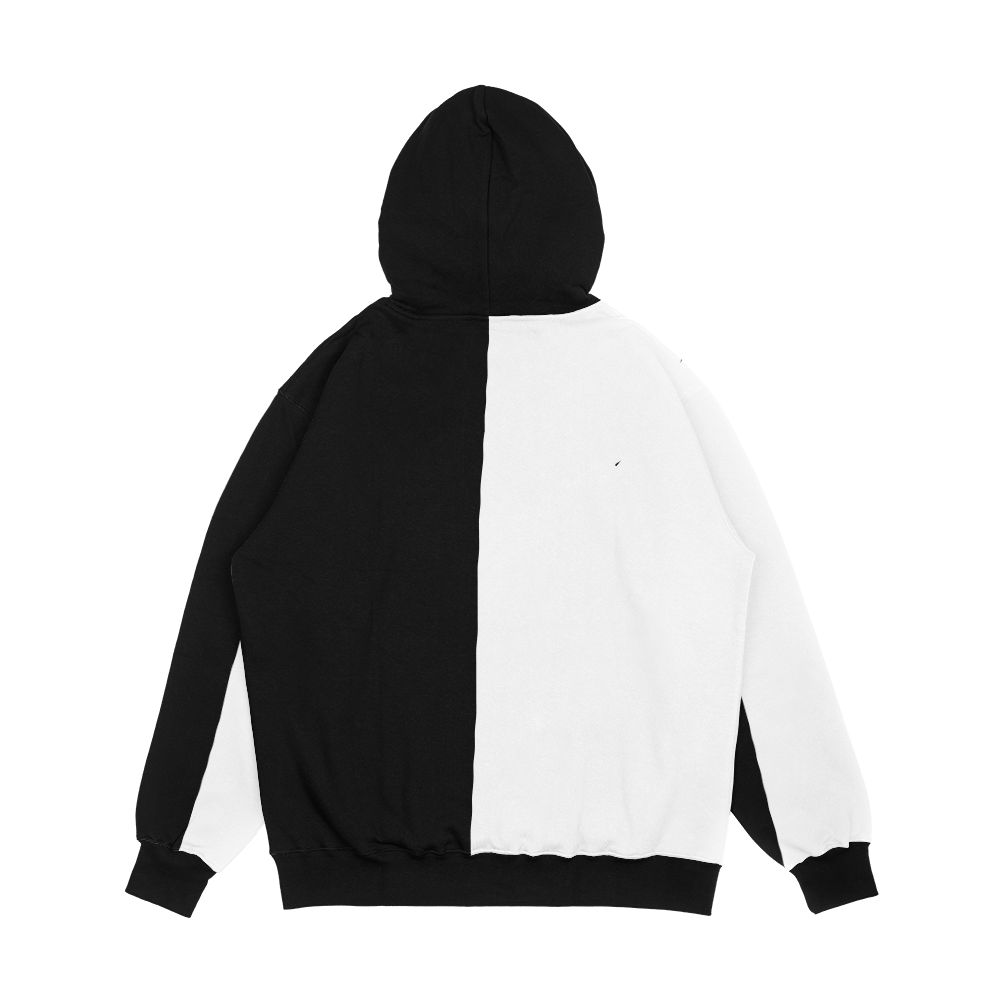 Half Black And Half White Sia Cheapthrills Design Simple Crazy And Weird Design Men's All-Over-Print Hoodie - Image 2