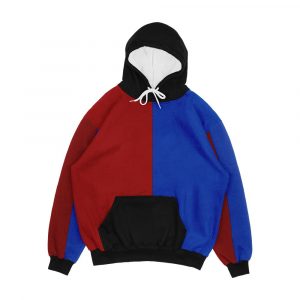 Half Blue Half Red Men's All-Over-Print Hoodie