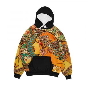 Hd Zodiac 1896 Alphonse Mucha Men's All-Over-Print Hoodie