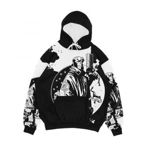 Hellboy Silhouette Pin Up Red Dark Horse Mike Mignola Comic Hell Devil Comic Men's All-Over-Print Hoodie