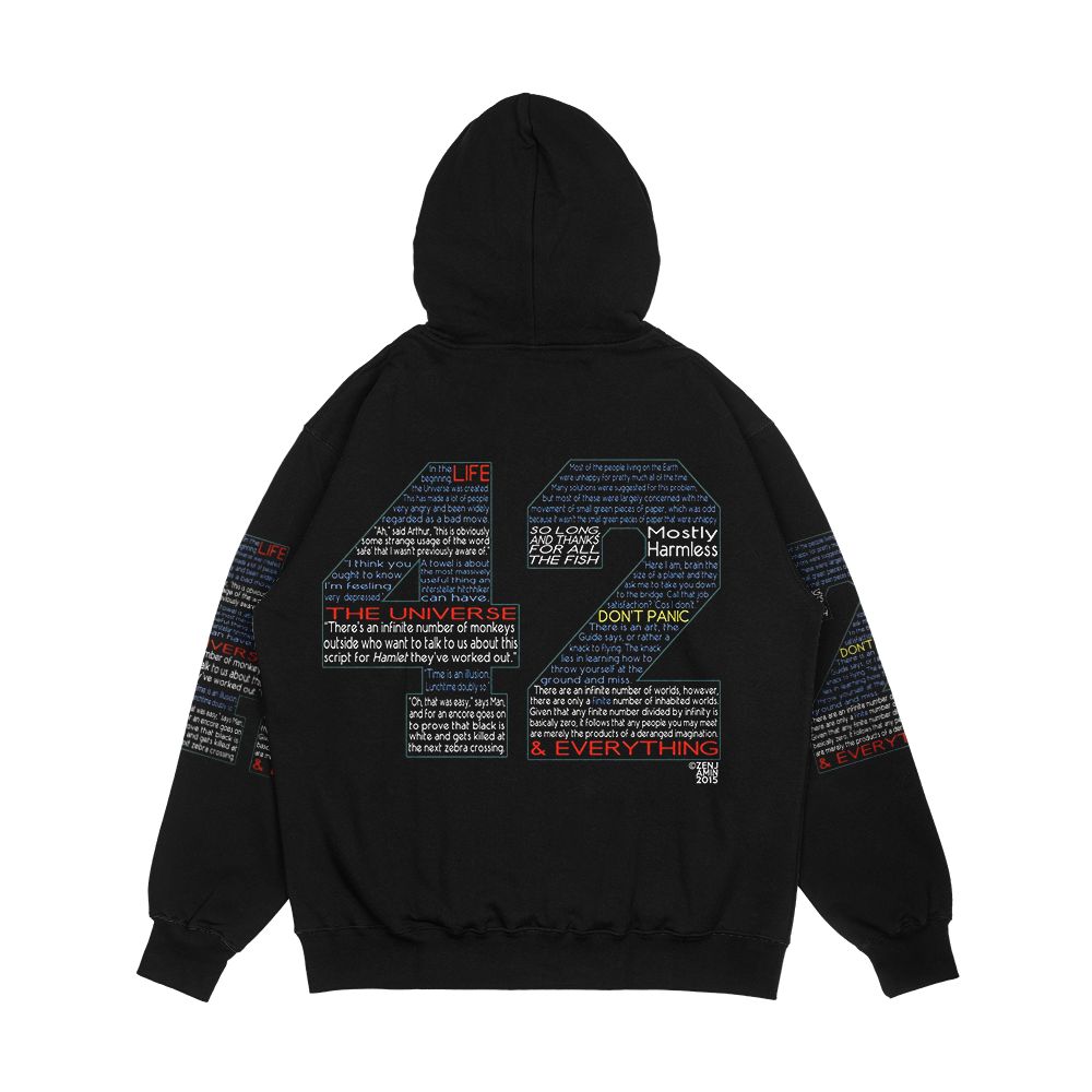 Hitchhiker s Guide 42 Quotes Men's All-Over-Print Hoodie - Image 2