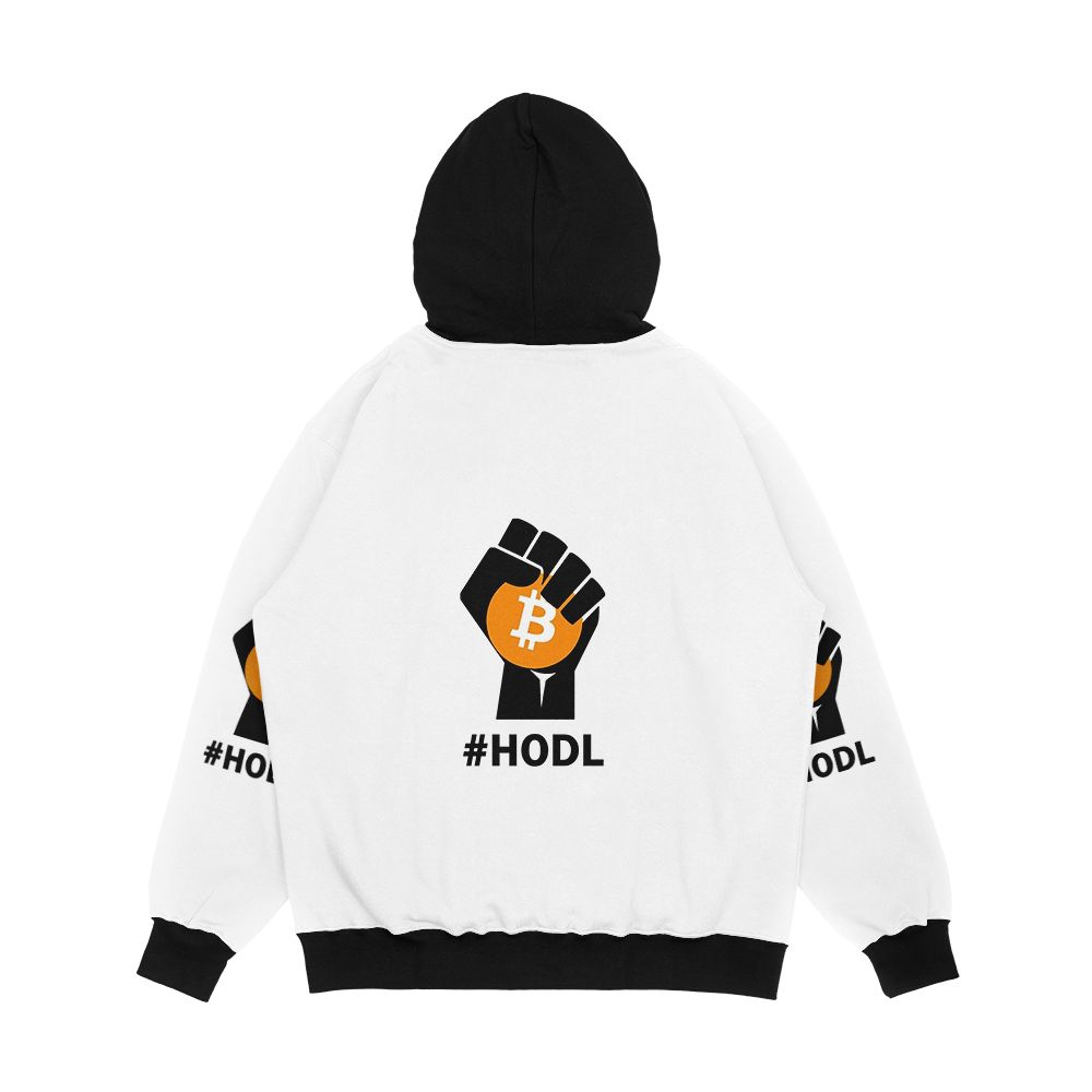 Hodl Bitcoin Btc Black Fist Holding Bitcoin Men's All-Over-Print Hoodie - Image 2