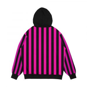 Alternative view of Hot Pink And Black Stripes Men's All-Over-Print Hoodie
