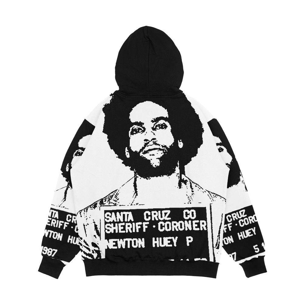 Huey P Newton Mugshot Men's All-Over-Print Hoodie - Image 2