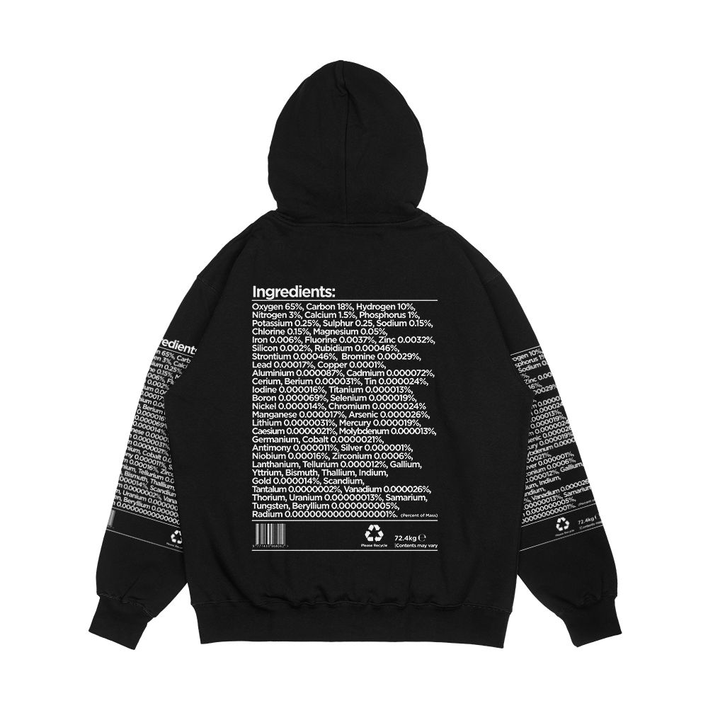 Human Chemical Ingredients List Men's All-Over-Print Hoodie - Image 2