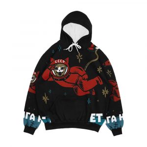 I Do Not See Any God Up Here Gagarin Cat Men's All-Over-Print Hoodie