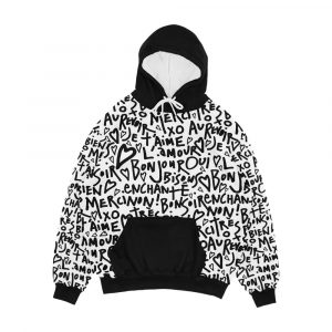 I Heart French Men's All-Over-Print Hoodie