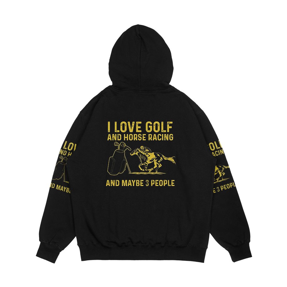 I Love Golf And Horse Racing And Maybe 3 People Men's All-Over-Print Hoodie - Image 2