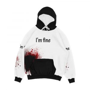 I M Fine Men's All-Over-Print Hoodie