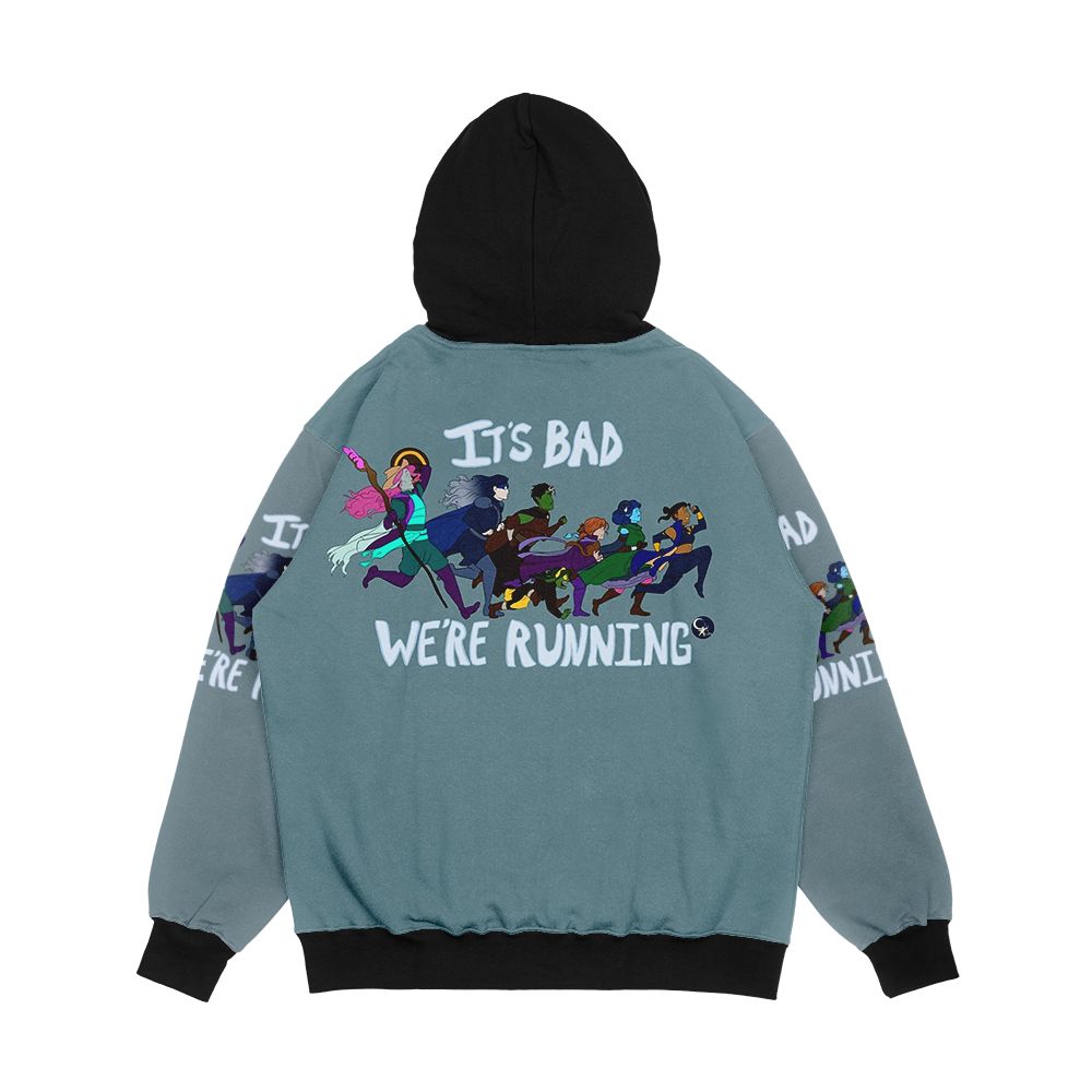 It's Bad We're Running Men's All-Over-Print Hoodie - Image 2