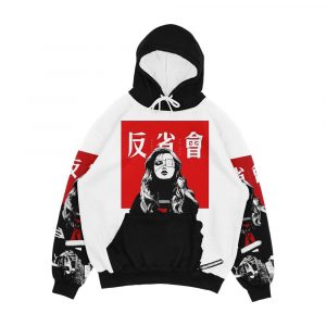 Japanese Samurai Girl Urban Cyberpunk Style Men's All-Over-Print Hoodie