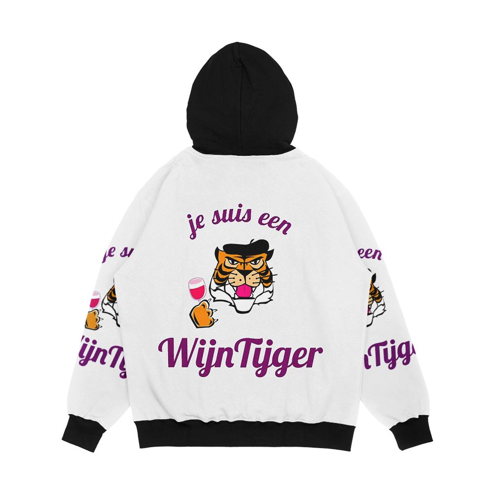 Je Suis Un Wijntijger Perfect Gift Men's All-Over-Print Hoodie - Image 2