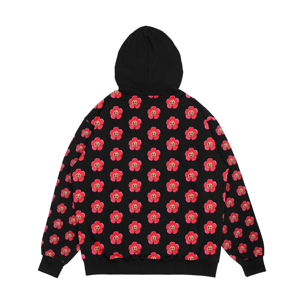 Jhope Chuseok Flower Black Men's All-Over-Print Hoodie - Image 2
