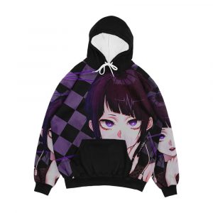 Jiro Kyoka Purple Checkered Men's All-Over-Print Hoodie