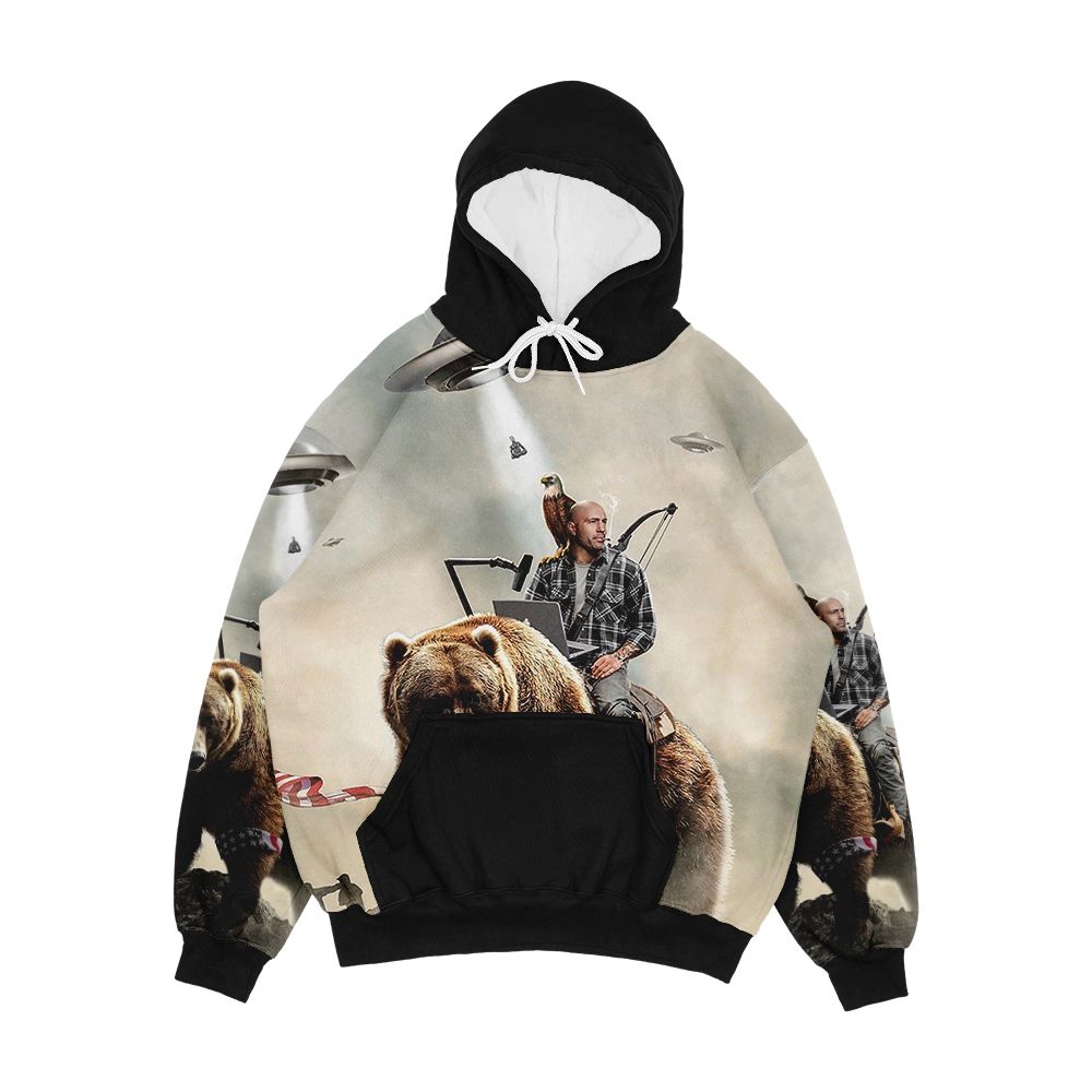 Joe Rogan Riding A Bear Aliens Men's All-Over-Print Hoodie