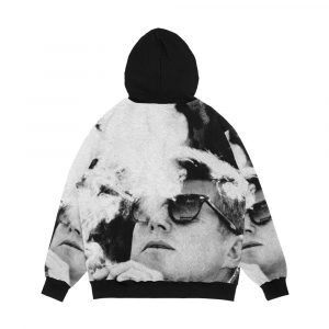 Alternative view of John F Kennedy Cigar And Sunglasses Black And White Jfk Men's All-Over-Print Hoodie