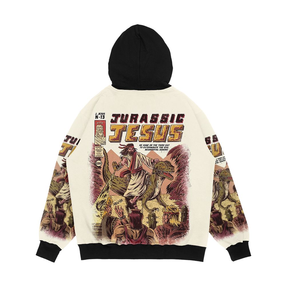 Jurassic Jesus Men's All-Over-Print Hoodie - Image 2