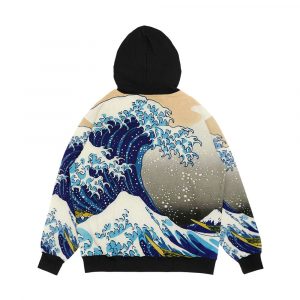 Alternative view of Katsushika Hokusai The Great Wave Of Kanagawa Men's All-Over-Print Hoodie