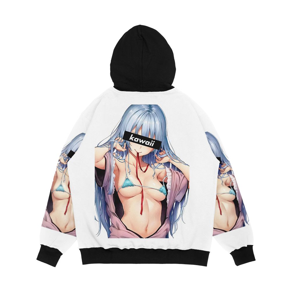 Kawaii Hentai Anime Girl Men's All-Over-Print Hoodie - Image 2