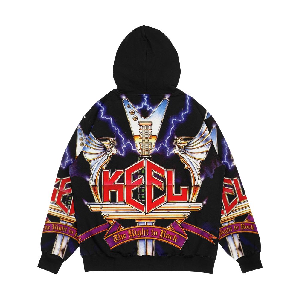 Keel The Right To Rock Men's All-Over-Print Hoodie - Image 2