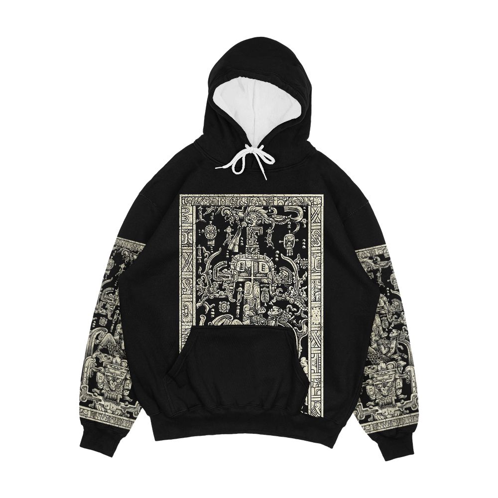 King Pakal s Spaceship Mayan Time Traveler Ancient Astronaut Maya Carving Art Men's All-Over-Print Hoodie
