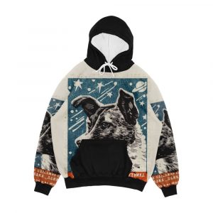 Laika The Dog Soviet Space Art Ussr Matchbox Design 1957 Men's All-Over-Print Hoodie