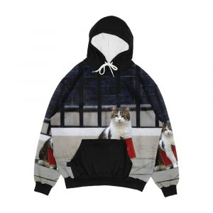 Larry The Cat With Red File Men's All-Over-Print Hoodie