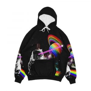 Lazer Eyes Rainbow Cat In Space Men's All-Over-Print Hoodie