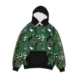 Lemur Pattern Men's All-Over-Print Hoodie