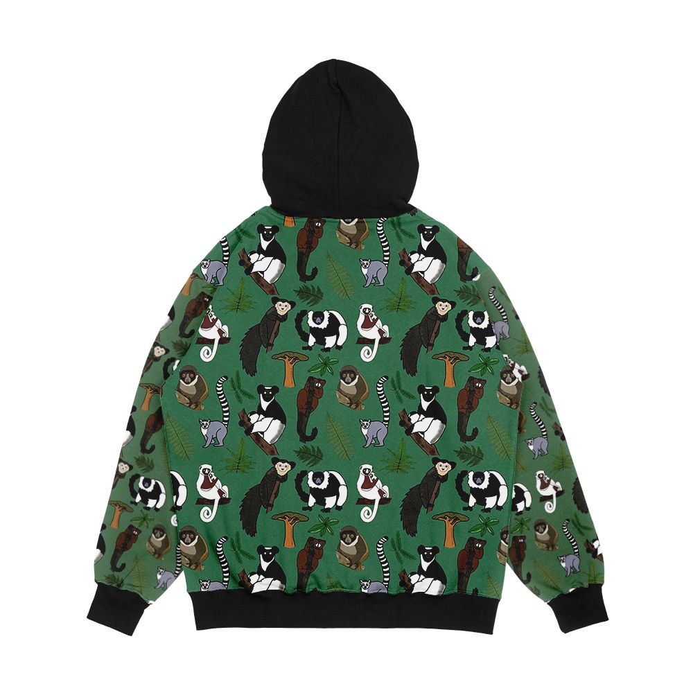 Lemur Pattern Men's All-Over-Print Hoodie - Image 2