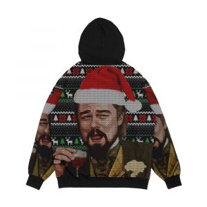 Alternative view of Leonardo Dicaprio Django Laughing Ugly Christmas Sweater Funny Tee Tshirt Christmas Men's All-Over-Print Hoodie