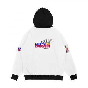 Alternative view of Let s Go Darwin 2 Men's All-Over-Print Hoodie