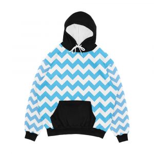 Light Blue Chevron Pattern Men's All-Over-Print Hoodie