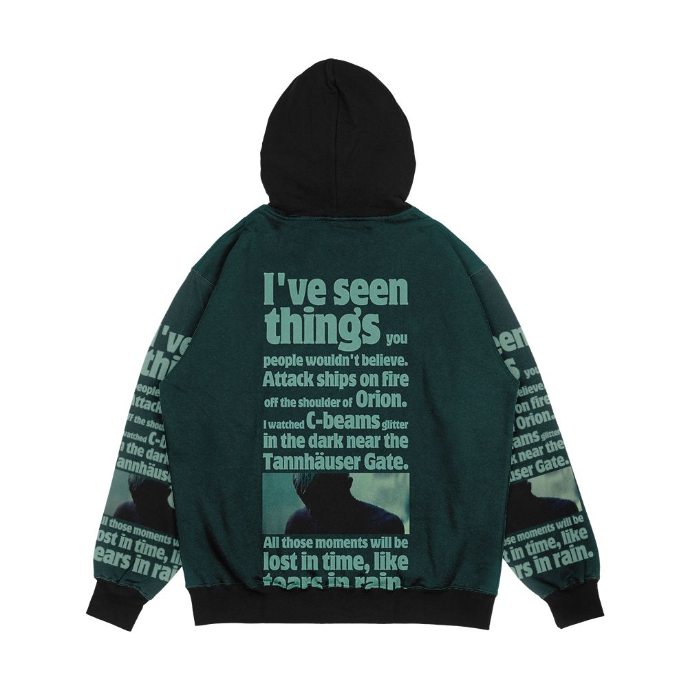 Like Tears In Rain Blade Runner Quote Men's All-Over-Print Hoodie - Image 2
