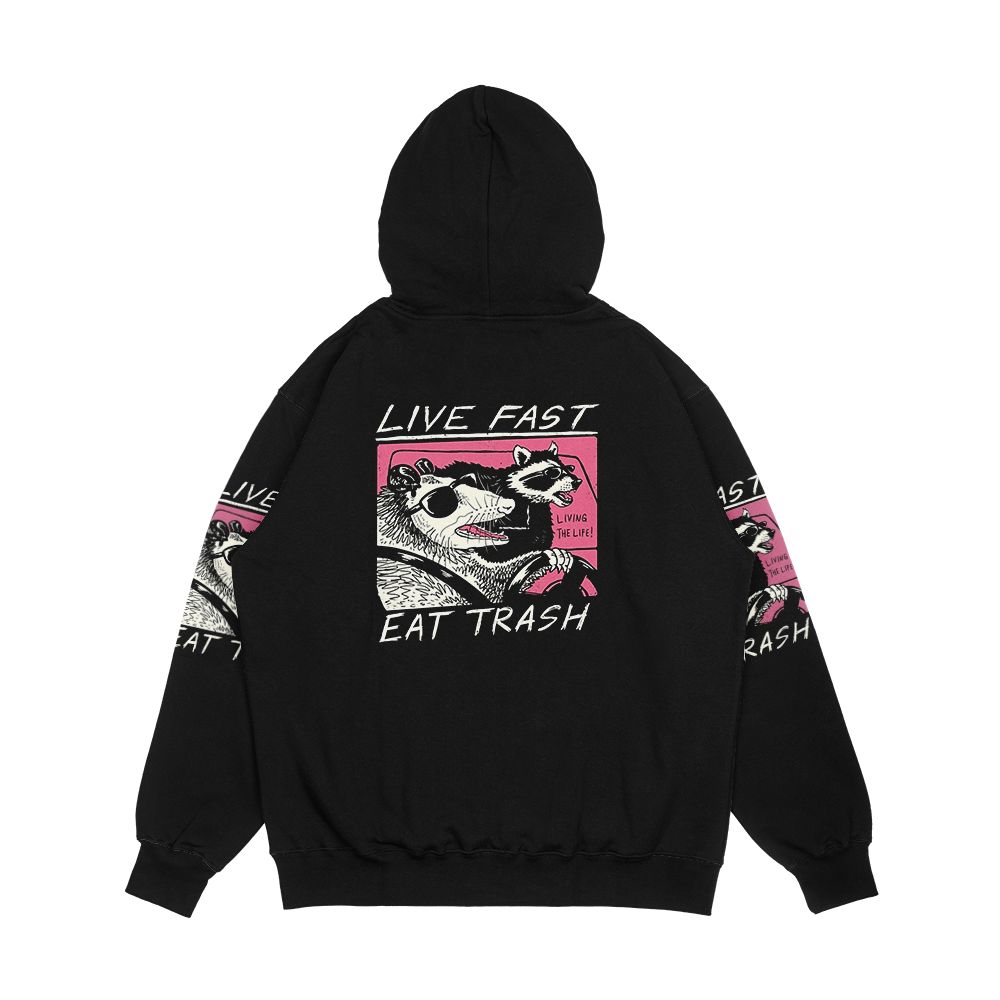 Live Fast Eat Trash Men's All-Over-Print Hoodie - Image 2