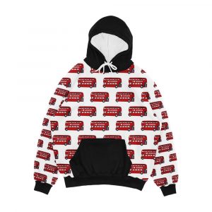 London Red Bus Pattern London London Bus Men's All-Over-Print Hoodie
