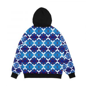 Alternative view of London Underground Train Seat Cover Blue Men's All-Over-Print Hoodie