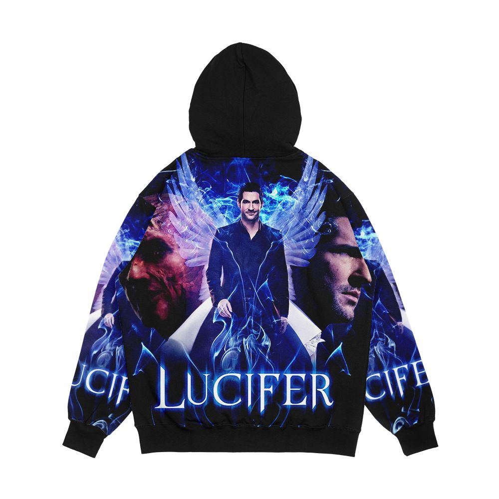Lucifer Morningstar Devil Vs Angel Men's All-Over-Print Hoodie - Image 2