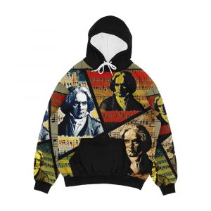 Ludwig Van Beethoven Painting Collage Men's All-Over-Print Hoodie
