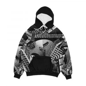 M C Escher Relativity Men's All-Over-Print Hoodie