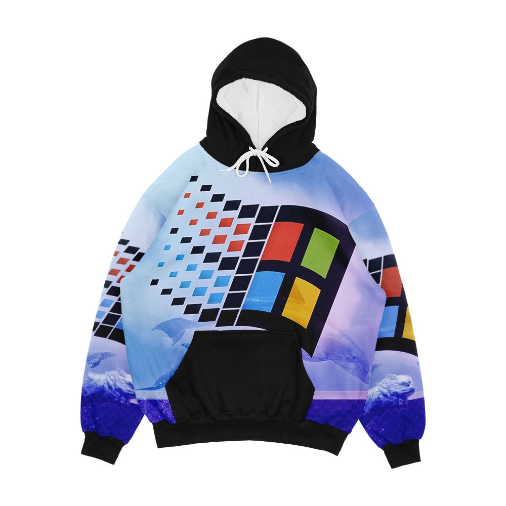 Majestic Vaporwave Doggo Men's All-Over-Print Hoodie