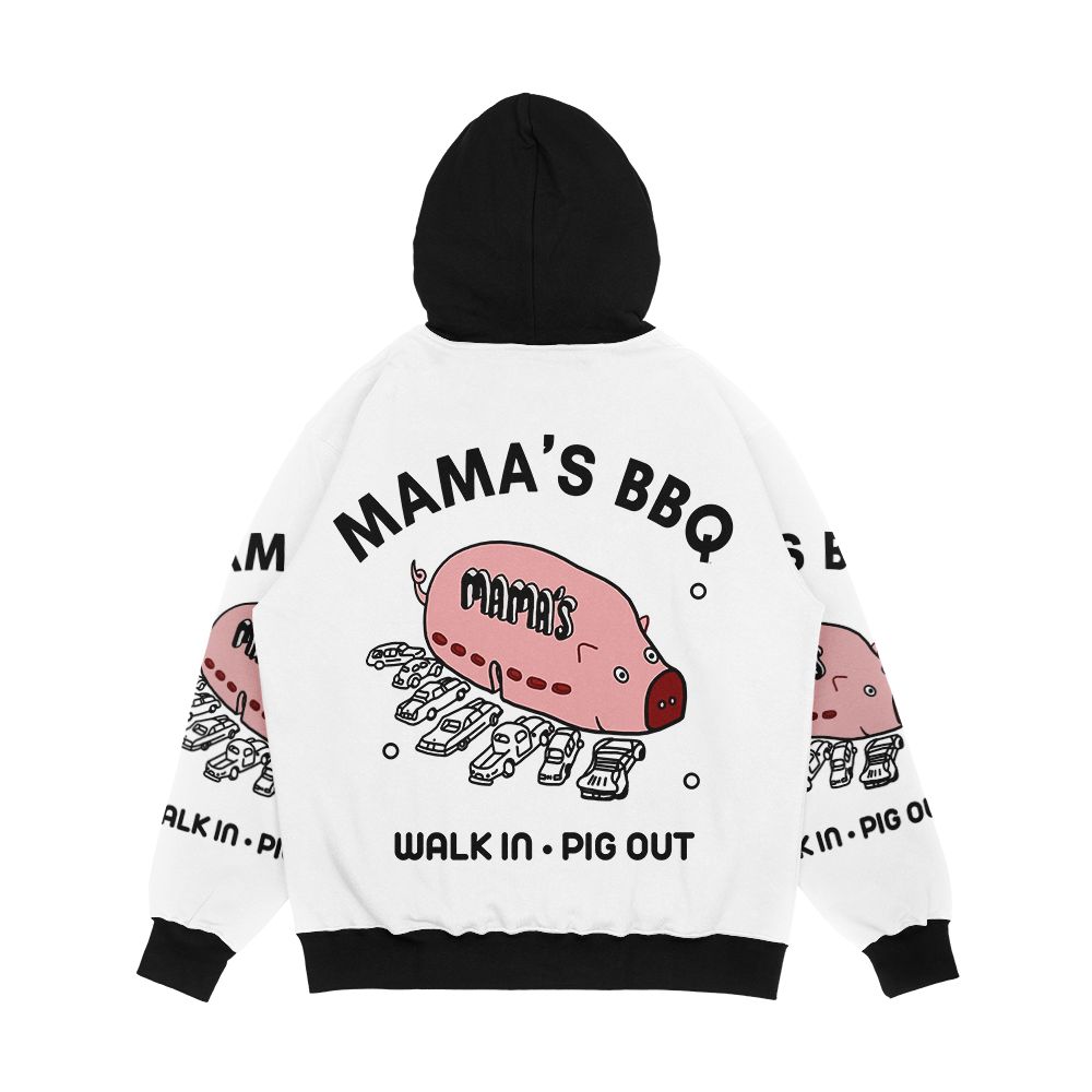 Mama s Bbq Always Sunny In Philadelphia Walk In Pig Out Men's All-Over-Print Hoodie - Image 2