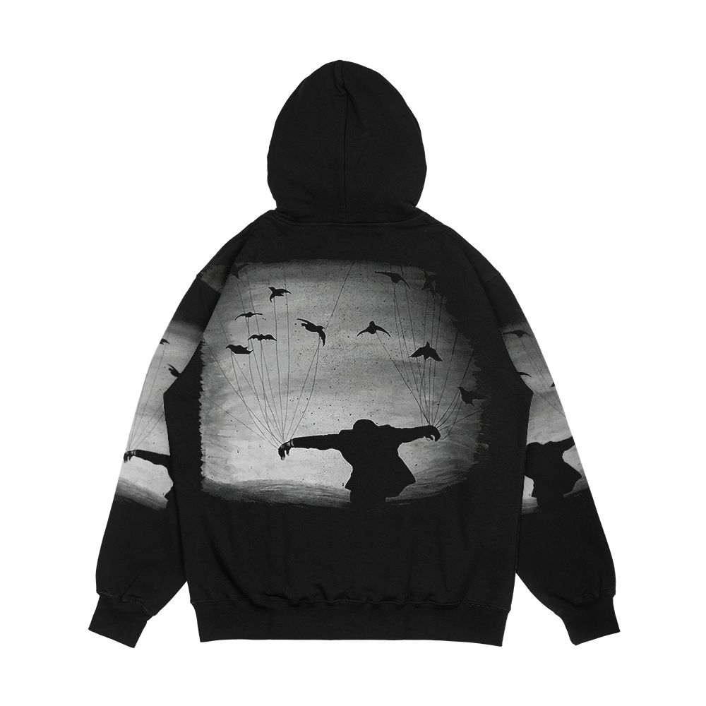 Man In Flight With Ravens Men's All-Over-Print Hoodie - Image 2