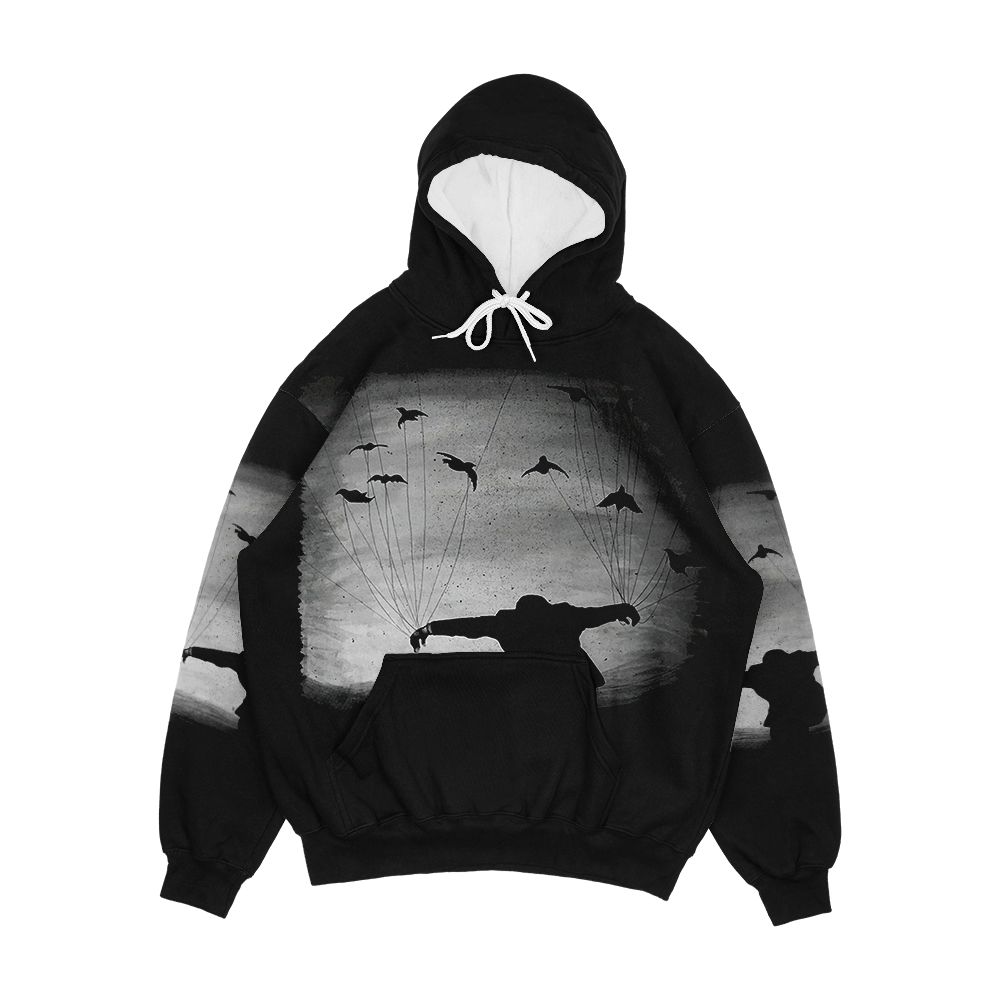 Man In Flight With Ravens Men's All-Over-Print Hoodie