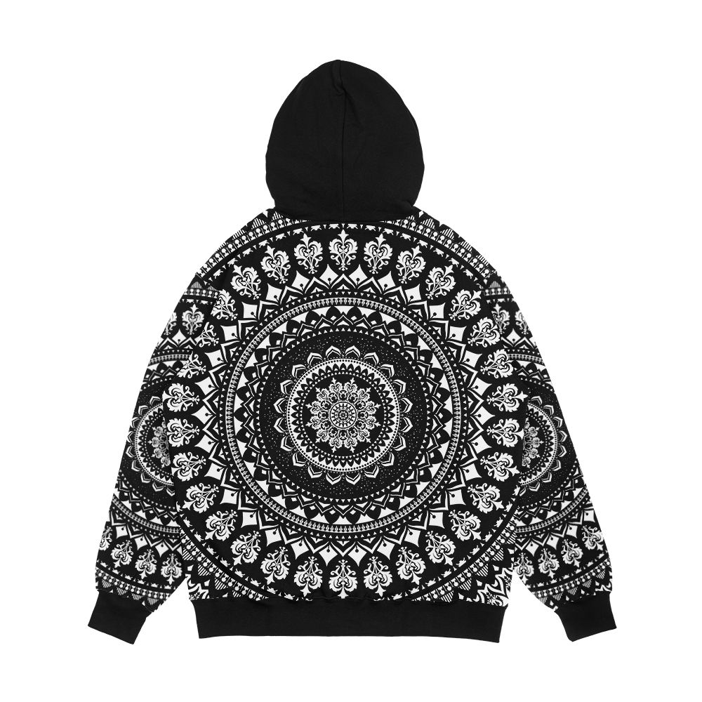 Mandala Monochrome 2 Men's All-Over-Print Hoodie - Image 2