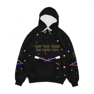 May The Oars Be With You Rowing Pun Men's All-Over-Print Hoodie