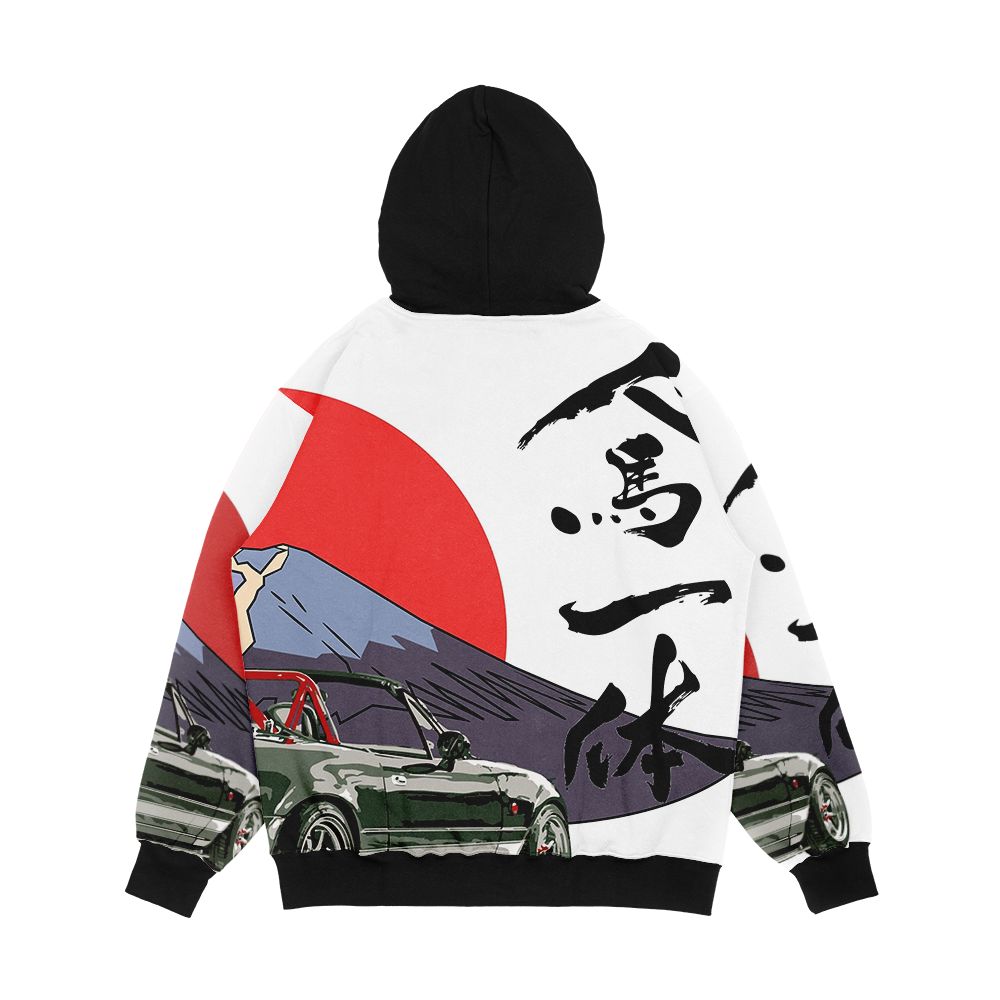 Mazda Miata Mx5 Jinba Ittai Mount Fuji Edition Men's All-Over-Print Hoodie - Image 2