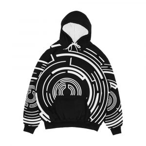 Maze Design White Men's All-Over-Print Hoodie